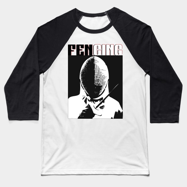 Vector Fencing Baseball T-Shirt by GuettoUnderClothing